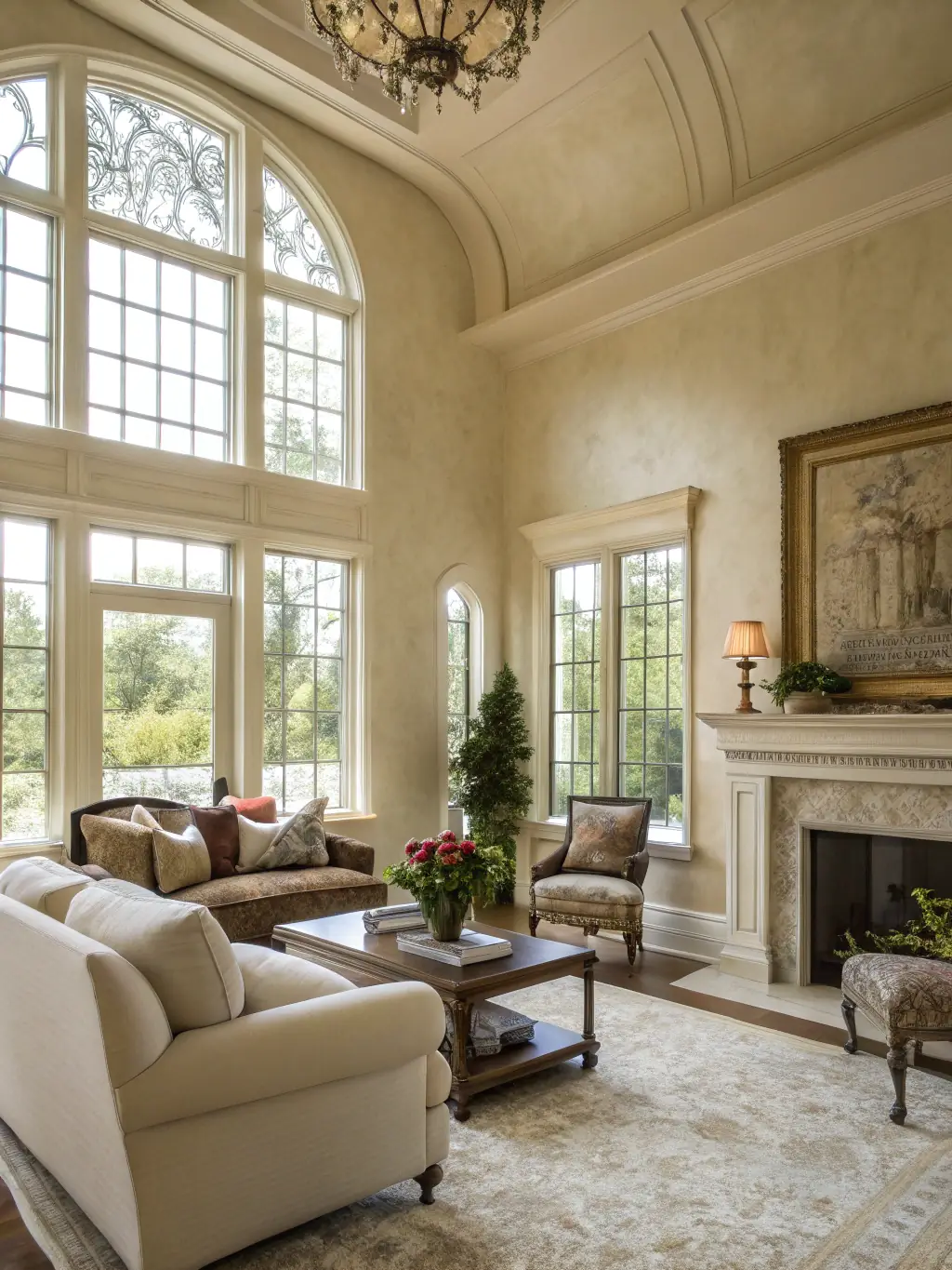 A cozy living room with new drywall and paint in Jacksonville, Florida, exemplifying the handyman services offered by Florida Remodel and Paint.