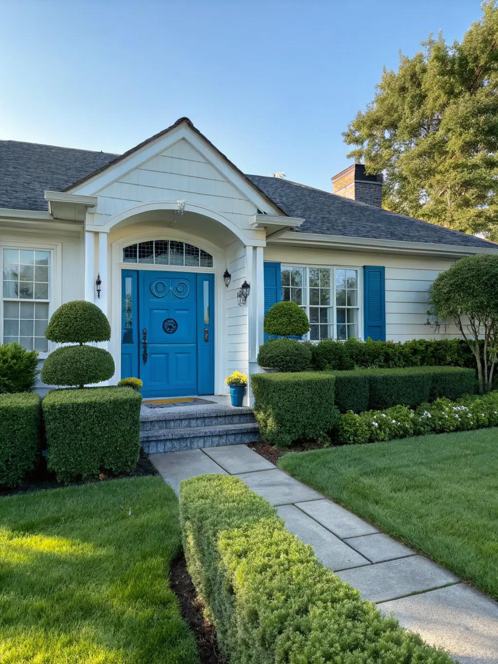 An exterior shot of a freshly painted house in Orlando, Florida, demonstrating the attention to detail and curb appeal achieved by Florida Remodel and Paint.